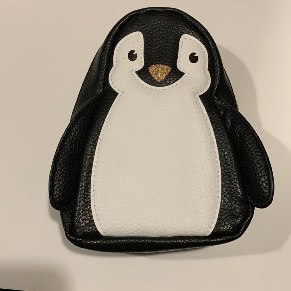 Bath and Body Works Cute Penguin Bag with Gold Zipper and Beak